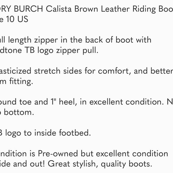 Tory Burch Calista Riding Boots Sz 10 - Picture 10 of 10